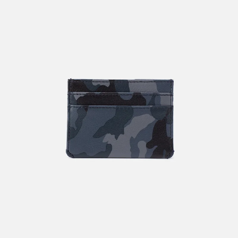 Super Deal Men's Credit Card Wallet in Silk Napa Leather - Blue Camo