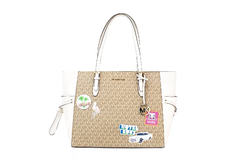 Stock Clearance Michael Kors Gilly Large Travel Miami Print Signature PVC Tote Handbag Women's Purse