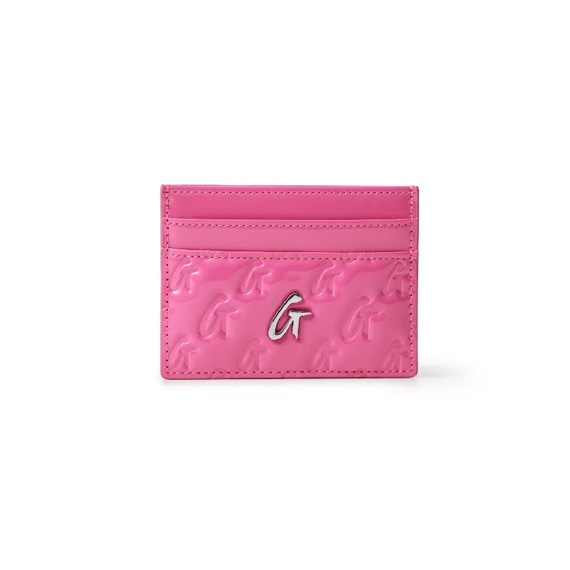 Buy More, Save More MONOGRAM MIRROR HOT PINK CARD HOLDER