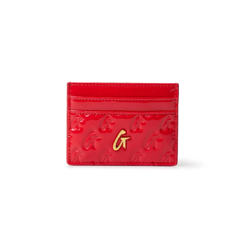Seasonal Clearance MONOGRAM MIRROR RED CARD HOLDER