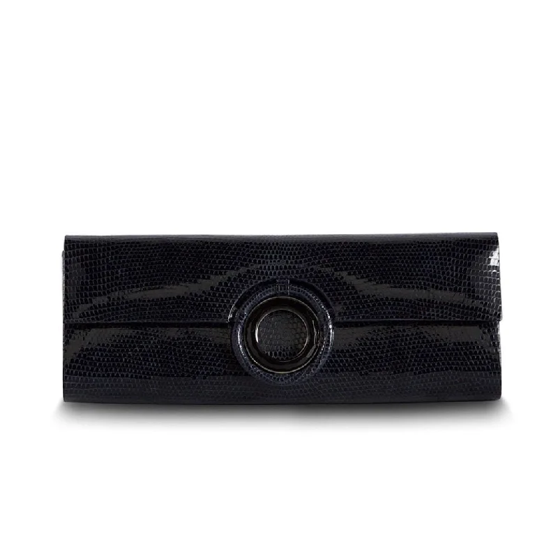 Deal Dash Grommet Roll Clutch - Navy Lizard, Onyx Grommet