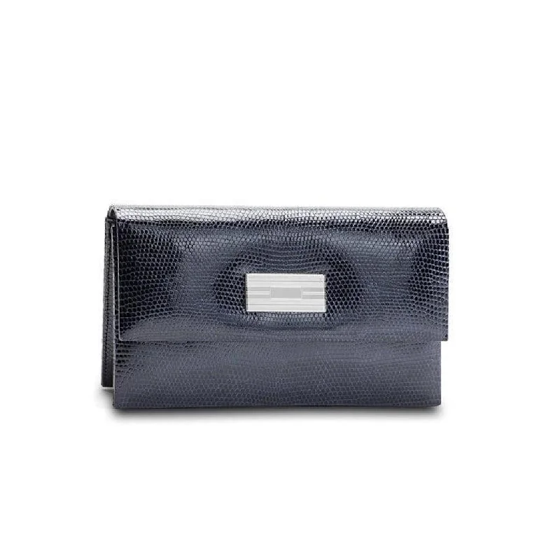 Today’s Deal Monogram Clutch, Mini - Navy Exotic Lizard