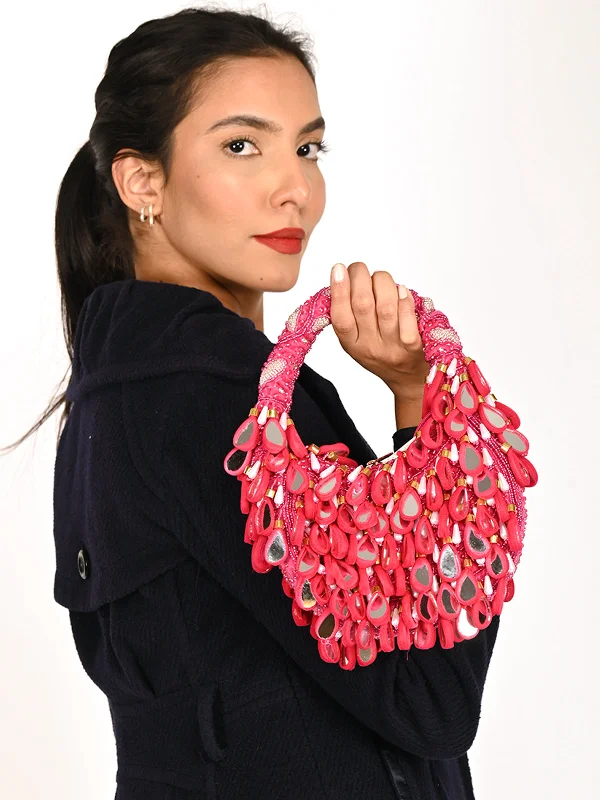 Don’t Miss Out Odette Magenta Tasseled Moon Clutch For Women
