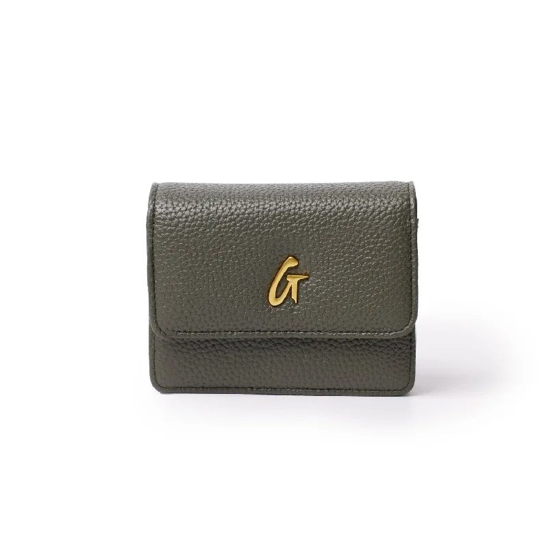 Fantastic Deals PEBBLE MINI WALLET ON CHAIN OLIVE GREEN