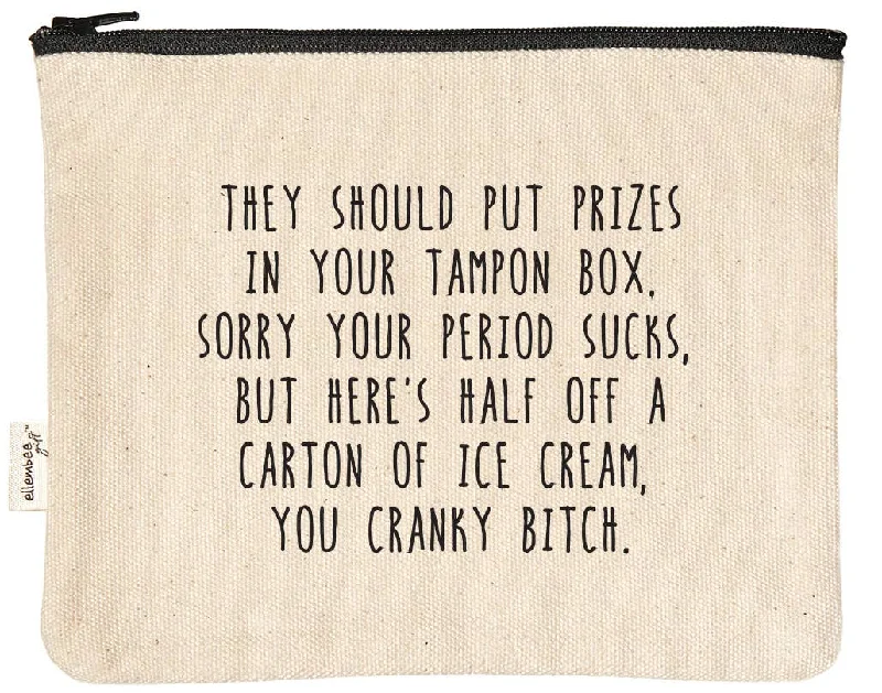 Weekend Bargains to Grab Prizes In Your Tampon Box Witty and Sassy Zipper Pouch