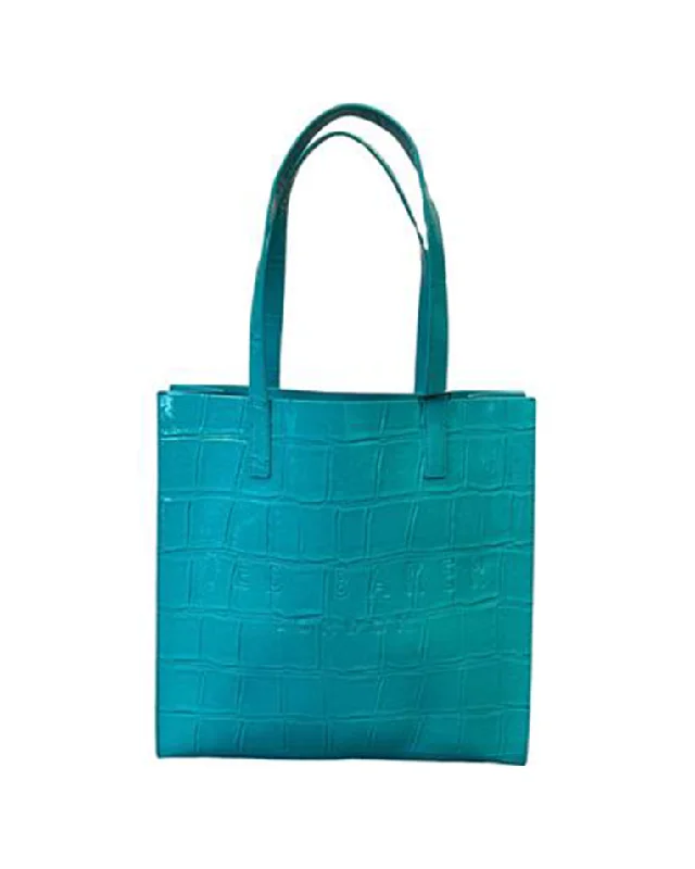 Weekend Specials to Delight Reptcon Croc Detail Small Icon Bag Teal-Blue