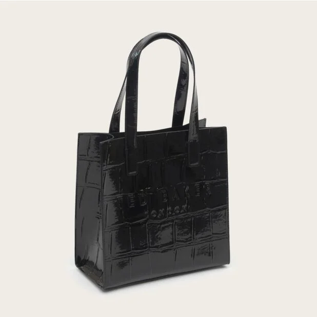 Weekend Shopping Extravaganza Reptcon Croc Effect Small Icon Bag Jet-Black