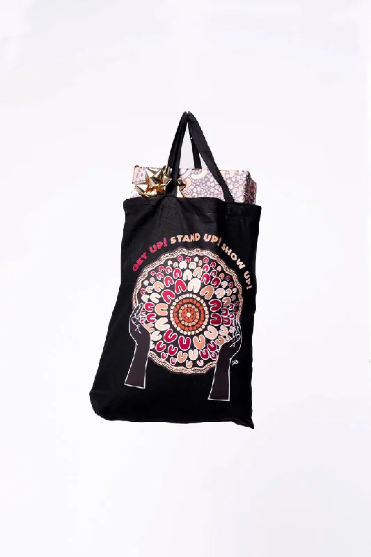 Your Chance To Save Big This Weekend Rise Together Long Handle Black Cotton Tote Bag Your Chance To Save Big This Weekend Rise Together Long Handle Black Cotton Tote Bag