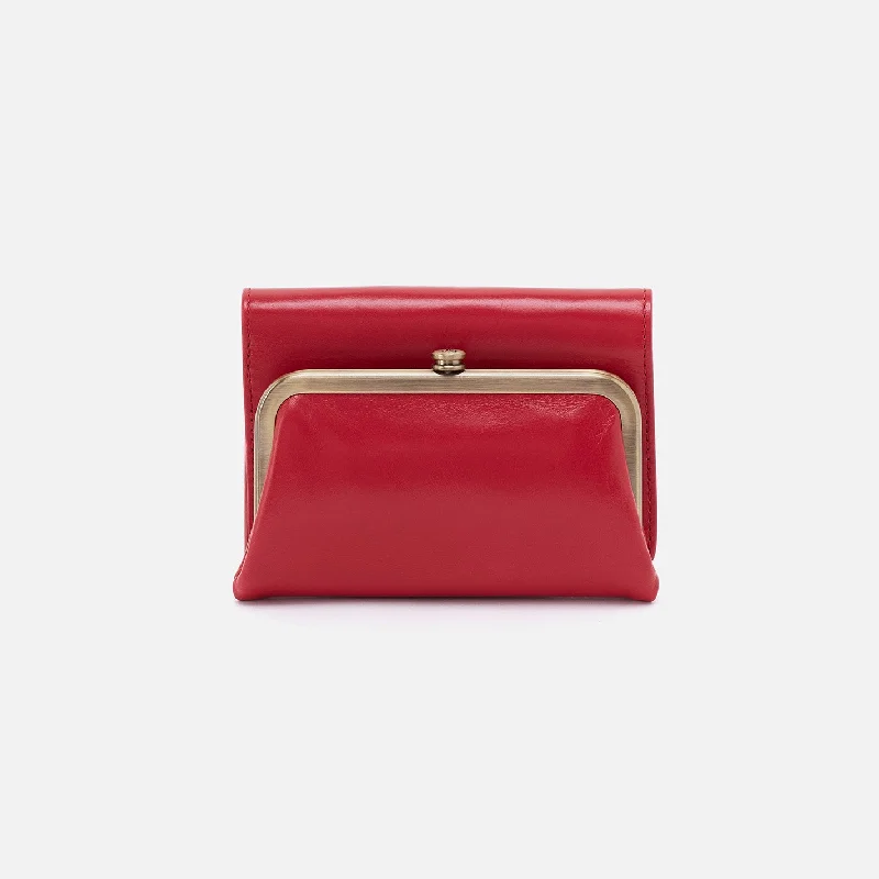 Doorbuster Deal Robin Compact Wallet In Polished Leather - Hibiscus