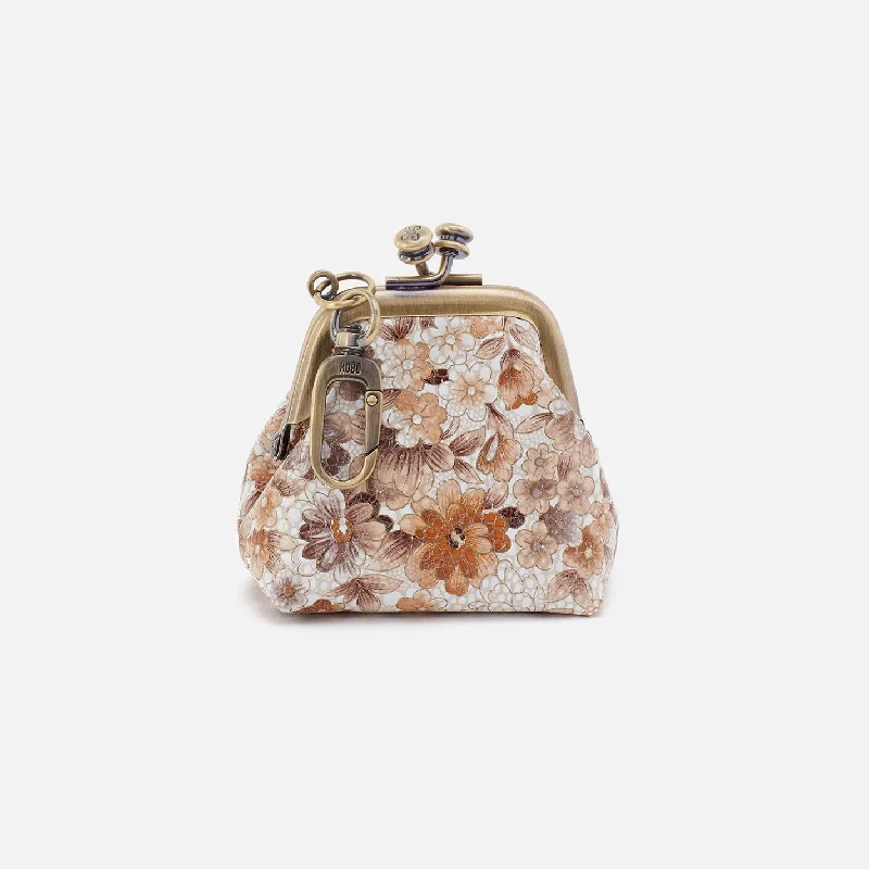 Low Prices Run Frame Pouch In Printed Leather - Sepia Bloom