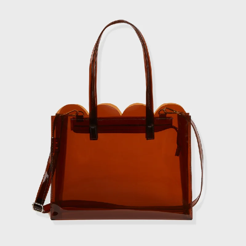 New Arrival SASHA PVC SLING AND SHOULDER BAG AMBER