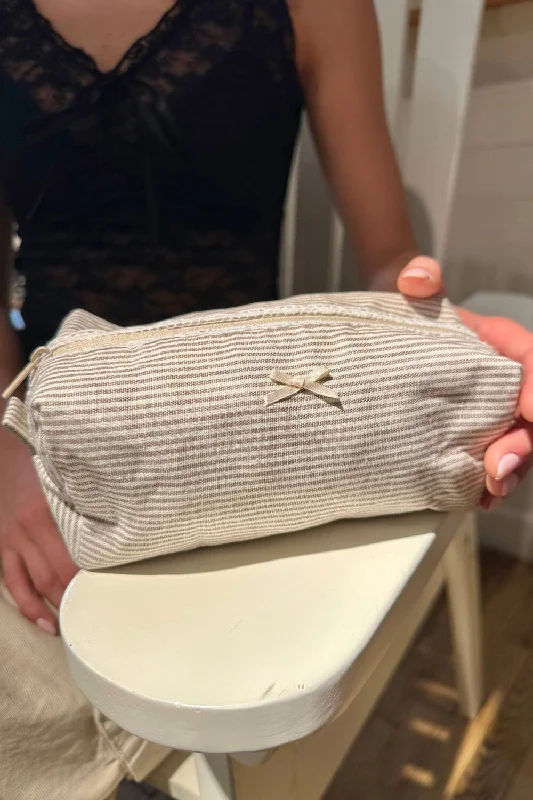 Get More, Spend Less Today Striped Makeup Bag