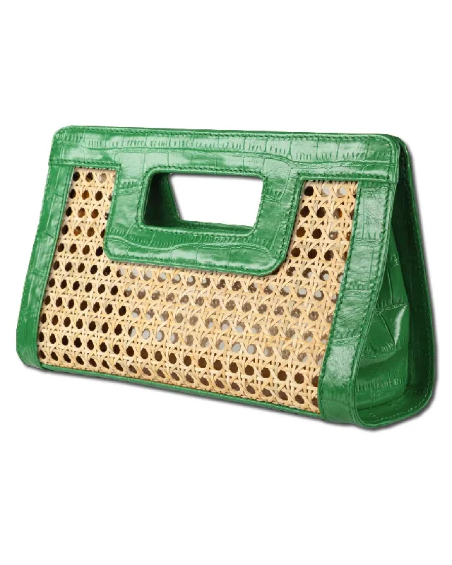 Shop and Save SUGAR CANE CLUTCH | BRIGHT GREEN