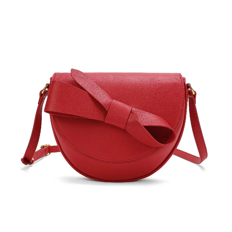 Value Deals Tiffany & Fred  Front Bow Smooth Leather Shoulder Bag