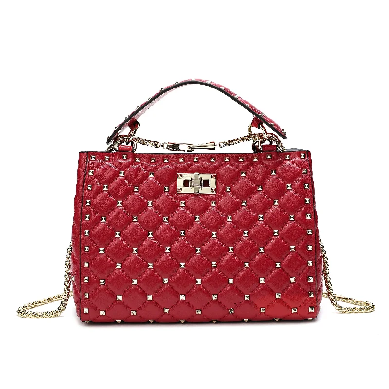 Can't Beat Tiffany & Fred Studded & Quilted Leather Shoulder Bag