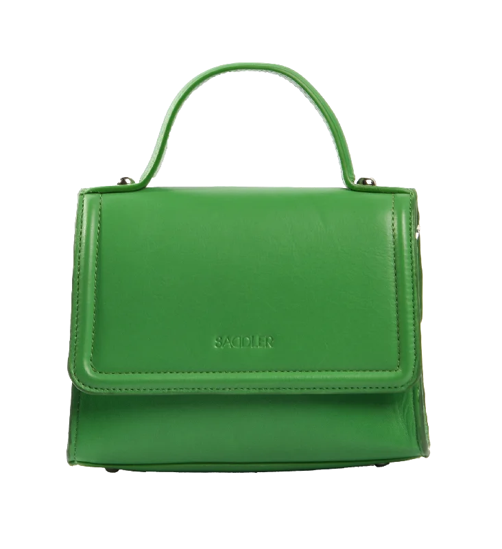 Time-Sensitive SADDLER  TINA Leather Flapover Handbag - Adjustable Strap, Phone Pocket, Crossbody or Handheld - RFID Protected