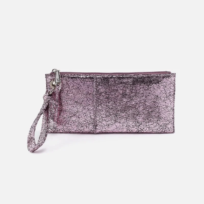 TIME-Limited Offer Vida Wristlet In Metallic Leather - Blush Crackle