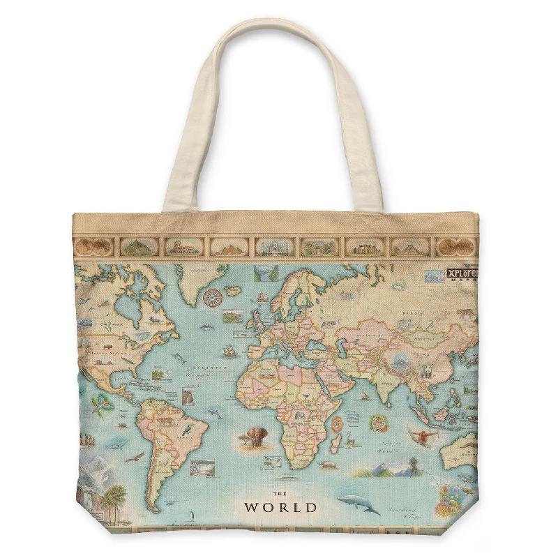 Weekend Bargains to Cherish World Map Canvas Tote Bag