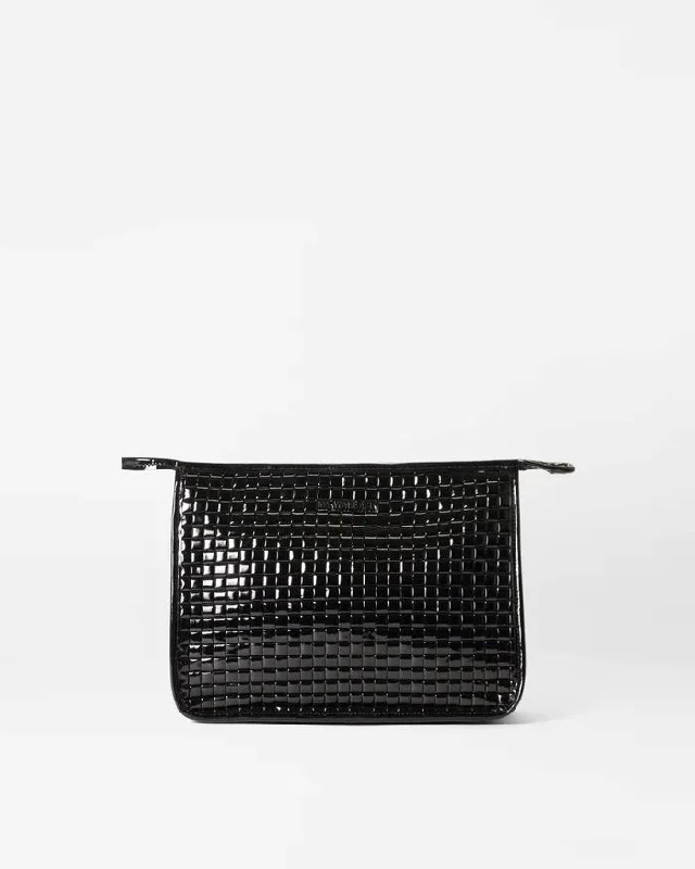 Super Savings Woven Clutch Black Lacquer