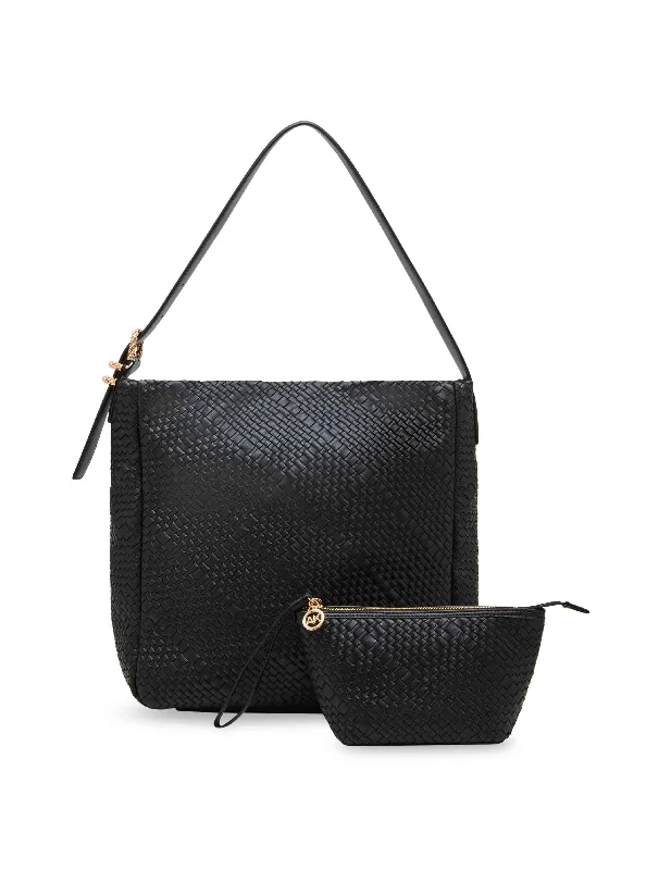 Weekend Deal Woven Hobo With Detachable Pouch
