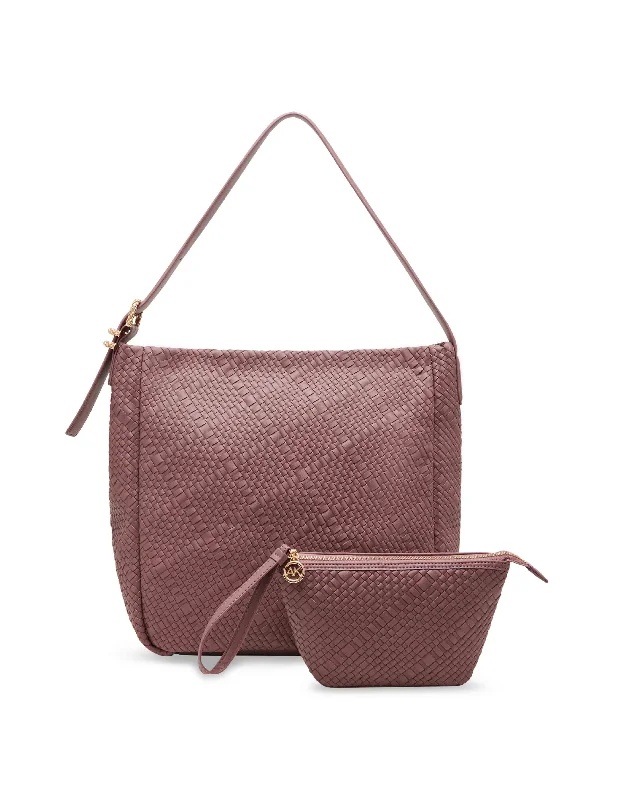 Midnight Madness Woven Hobo With Detachable Pouch