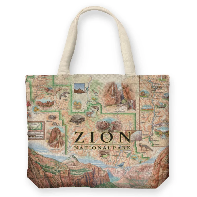 Weekend Savings Extravaganza Zion Map Canvas Tote Bag