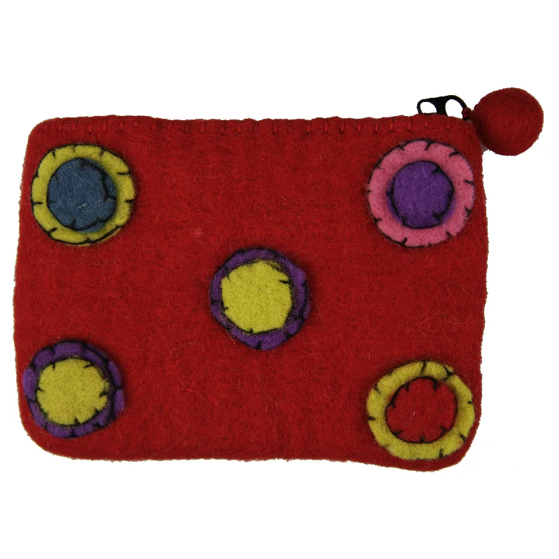 Year-End Sale Wheel of Good Fortune Felt Pouch