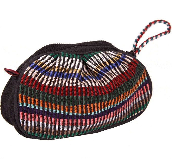Anniversary Sale Midnight Stripe Woven Pouch