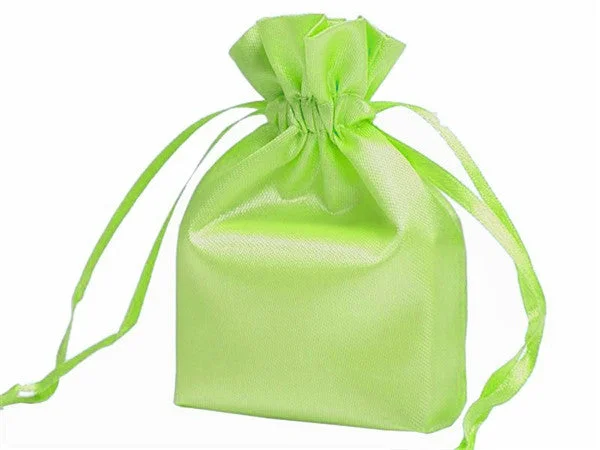 Weekend Discounts to Enjoy 5x7 Apple Green Elegant Satin Bags - 12 pcs