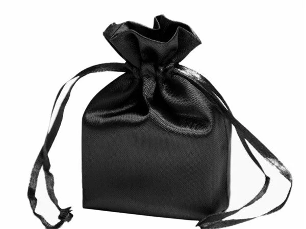 Weekend Discounts to Grab 5x7 Black Elegant Satin Bags - 12 pcs