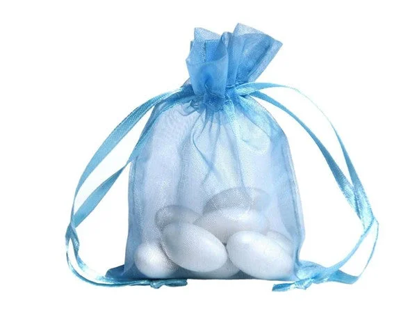 Limited Stock – Hurry Before It'S Gone 5x7 Blue Sheer Organza Bags -10 pcs