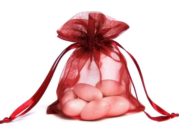 This Weekend's Hottest Deals Are Live 5x7 Burgundy Sheer Organza Bags -10 pcs