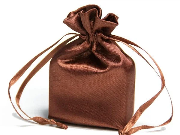 Your Shopping Spree Starts Here 5x7 Chocolate Elegant Satin Bags - 12 pcs