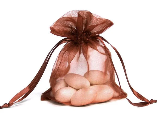 Your Exclusive Discount Awaits 5x7 Chocolate Sheer Organza Bags -10 pcs