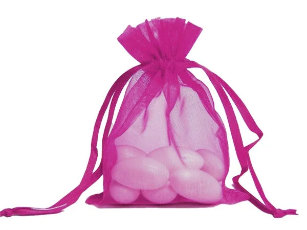 Can't Miss 5x7 Fushia Sheer Organza Bags -10 pcs
