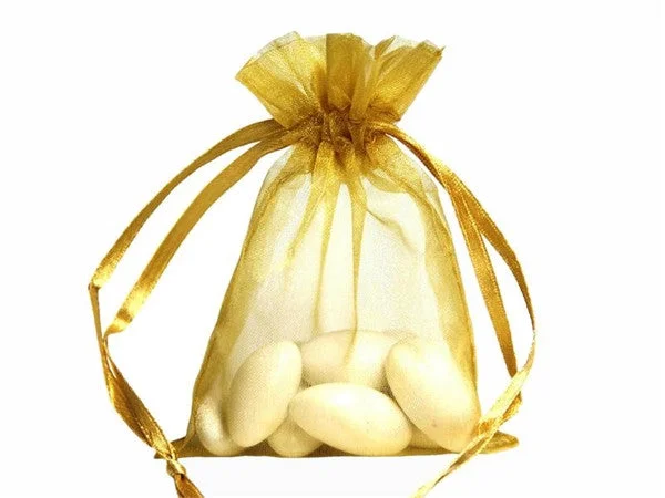 Epic Deals 5x7 Gold Sheer Organza Bags -10 pcs