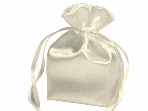 Final Clearance 5x7 Ivory Elegant Satin Bags - 12 pcs