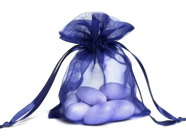 Super Bargain 5x7 Navy Sheer Organza Bags -10 pcs