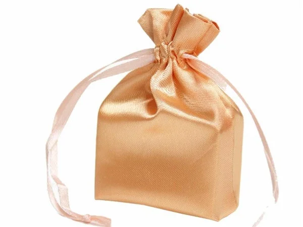 Super Sale 5x7 Peach Elegant Satin Bags - 12 pcs