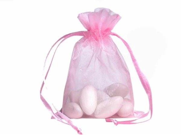 Year-End Clearance 5x7 Pink Sheer Organza Bags -10 pcs