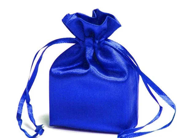 Early Bird Discount 5x7 Royal Blue Elegant Satin Bags - 12 pcs