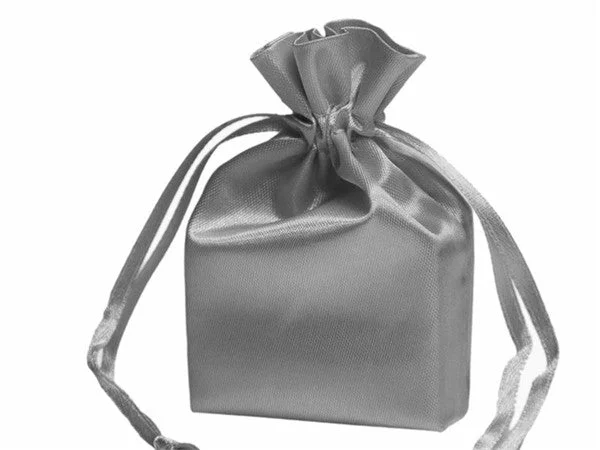 Mega Sale 5x7 Silver Elegant Satin Bags - 12 pcs