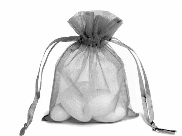Special Savings 5x7 Silver Sheer Organza Bags -10 pcs