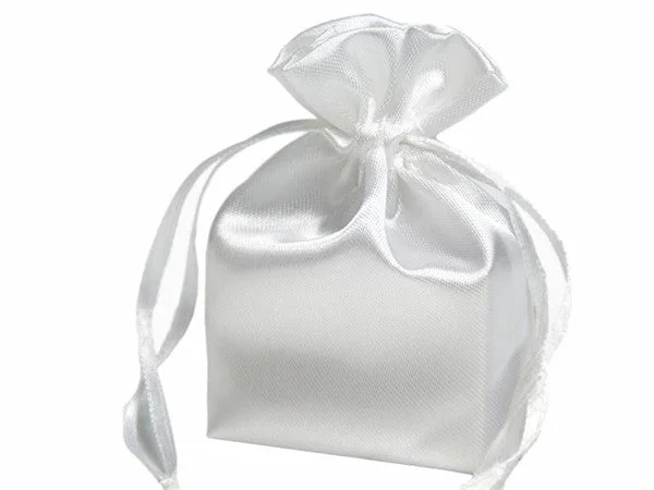 Special Promotion 5x7 White Elegant Satin Bags - 12 pcs