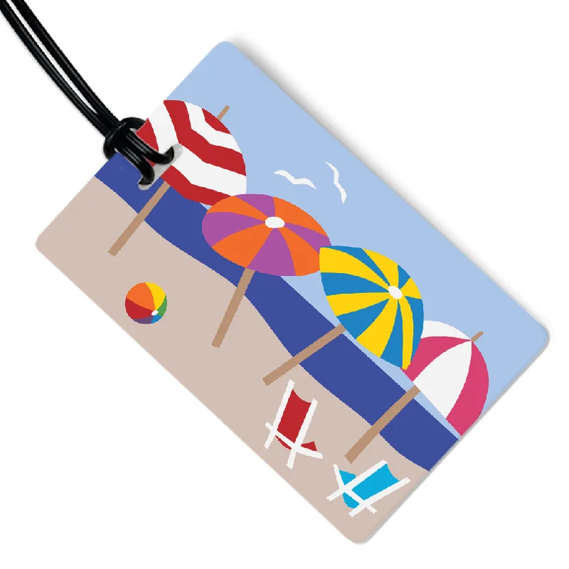 Midnight Madness Beach Umbrellas Luggage Tag