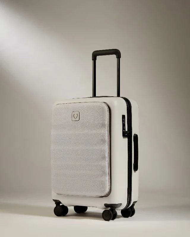 Weekend Bargains to Savor Cabin with Pocket Suitcase in Taupe - Icon Stripe