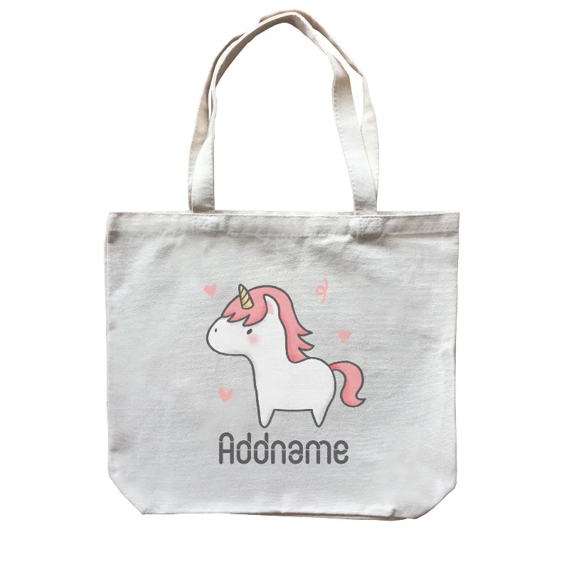Super Savings Cute Hand Drawn Style Unicorn Addname Canvas Bag