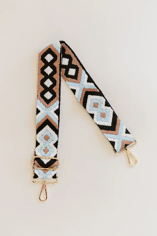 black + white + tan + blue