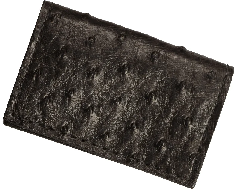 Online Exclusive Black Ostrich Credit Card & Business Card Wallet