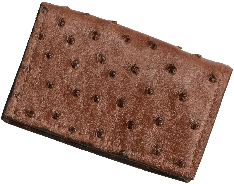 Super Deal Brown Ostrich Credit Card & Business Card Wallet